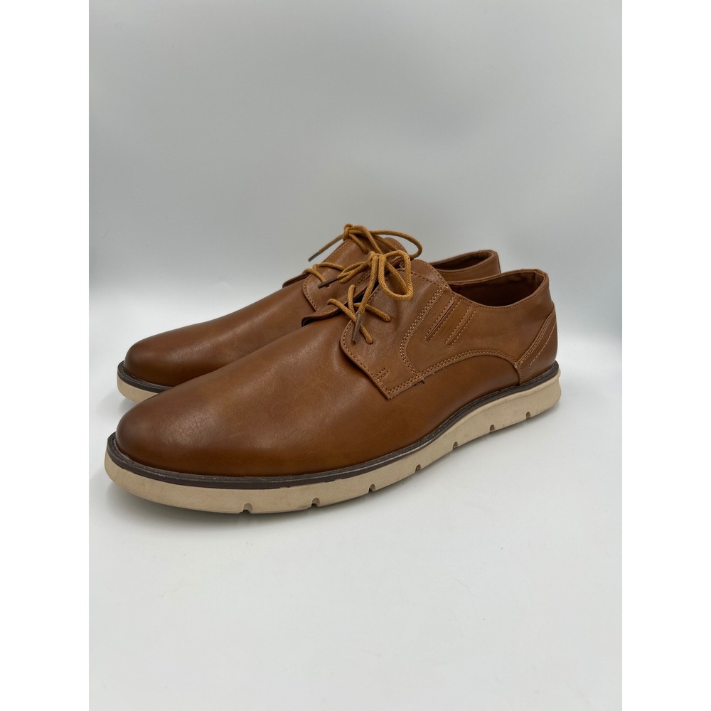 Jonsen‎ Milan Mens Size 12 Cognac Brown Leather Oxford Dress Casual Shoes